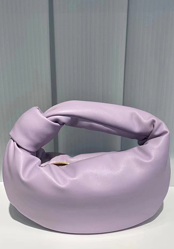 Dina Small Knotted Smooth Leather Tote Purple