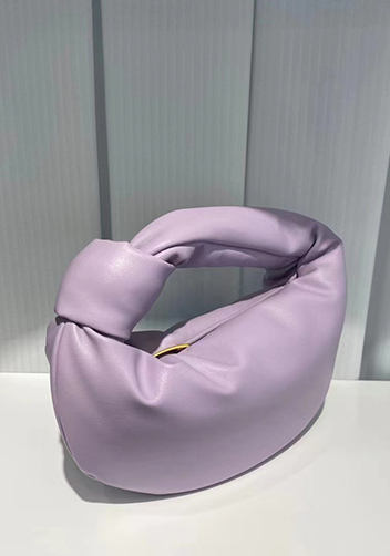 Dina Small Knotted Smooth Leather Tote Purple