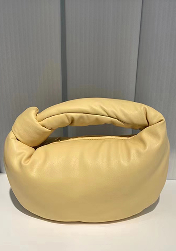 Dina Small Knotted Smooth Leather Tote Yellow