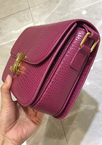 Yuga Lizard Leather Bag Plum Purple