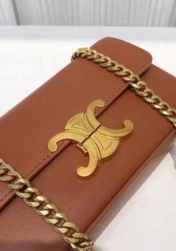 Yuga Leather Chain Shoulder Bag Camel