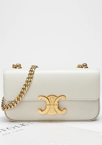 Yuga Leather Chain Shoulder Bag Cream