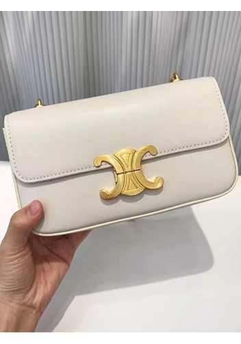 Yuga Leather Chain Shoulder Bag Cream