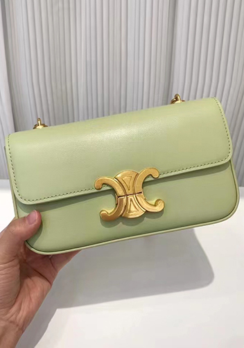 Yuga Leather Chain Shoulder Bag Green