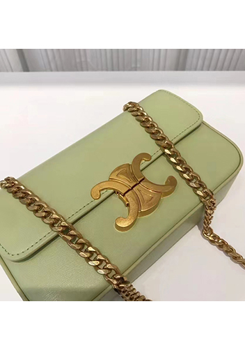 Yuga Leather Chain Shoulder Bag Green