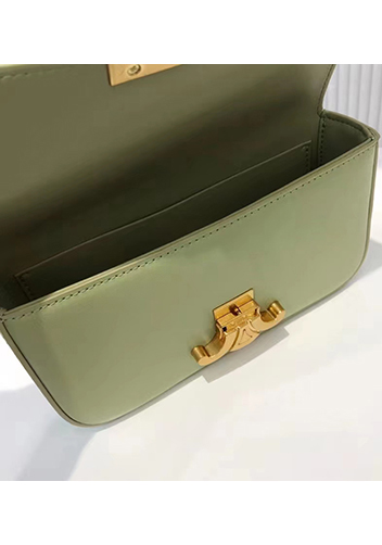 Yuga Leather Chain Shoulder Bag Green
