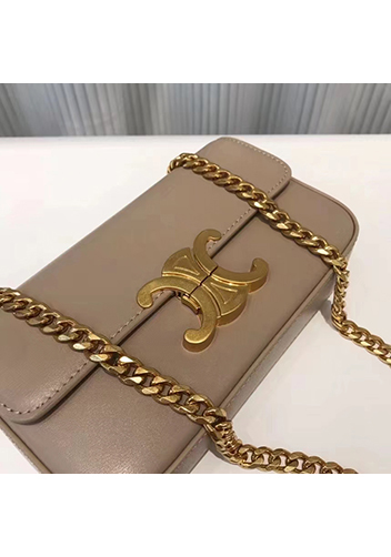 Yuga Leather Chain Shoulder Bag Grey