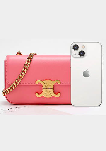 Yuga Leather Chain Shoulder Bag Pink