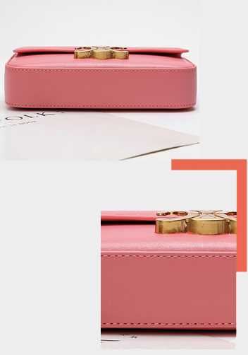 Yuga Leather Chain Shoulder Bag Pink