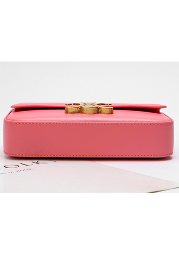 Yuga Leather Chain Shoulder Bag Pink