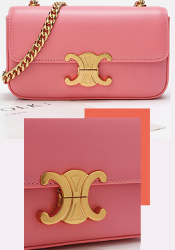 Yuga Leather Chain Shoulder Bag Pink