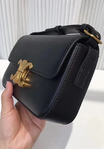 Yuga Leather Shoulder Bag Black