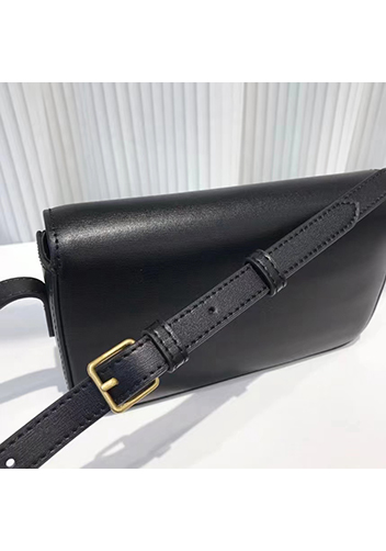Yuga Leather Shoulder Bag Black