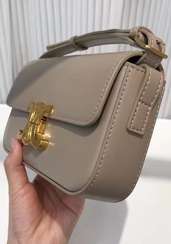 Yuga Leather Shoulder Bag Grey
