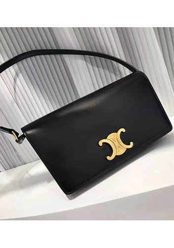 Yuga Leather Clutch Shoulder Bag Black