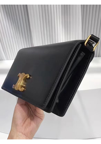 Yuga Leather Clutch Shoulder Bag Black