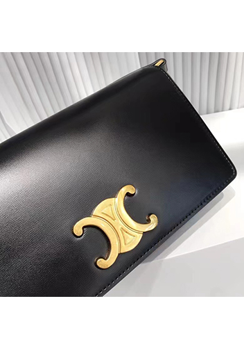Yuga Leather Clutch Shoulder Bag Black