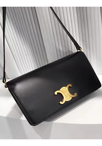 Yuga Leather Clutch Shoulder Bag Black
