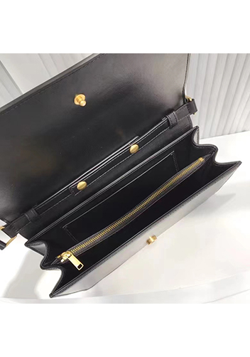 Yuga Leather Clutch Shoulder Bag Black
