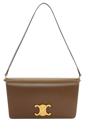 Yuga Leather Clutch Shoulder Bag Brown