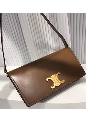 Yuga Leather Clutch Shoulder Bag Brown