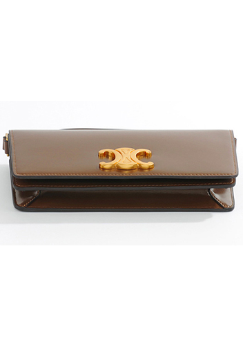 Yuga Leather Clutch Shoulder Bag Brown