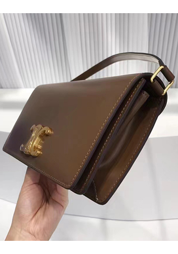 Yuga Leather Clutch Shoulder Bag Brown