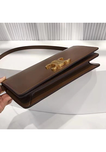Yuga Leather Clutch Shoulder Bag Brown
