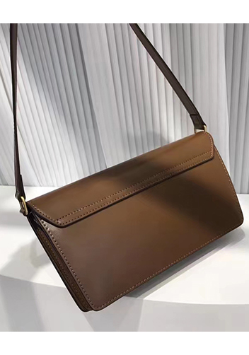Yuga Leather Clutch Shoulder Bag Brown