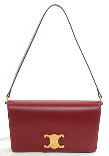 Yuga Leather Clutch Shoulder Bag Burgundy