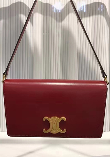 Yuga Leather Clutch Shoulder Bag Burgundy