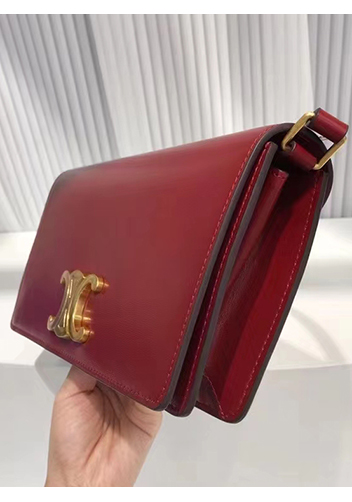 Yuga Leather Clutch Shoulder Bag Burgundy