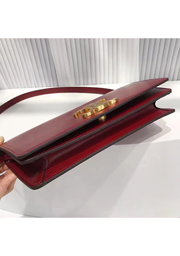 Yuga Leather Clutch Shoulder Bag Burgundy