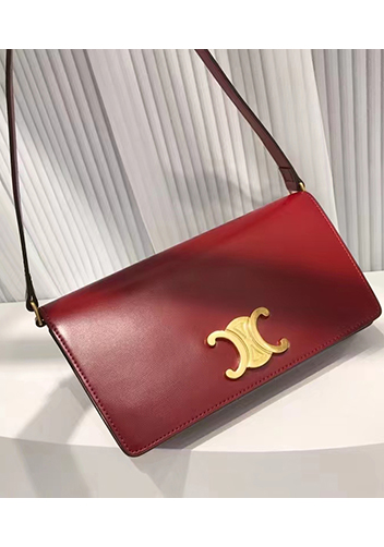Yuga Leather Clutch Shoulder Bag Burgundy