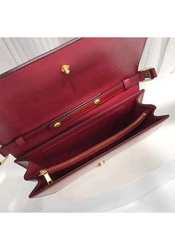 Yuga Leather Clutch Shoulder Bag Burgundy