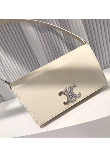Yuga Leather Clutch Shoulder Bag Cream