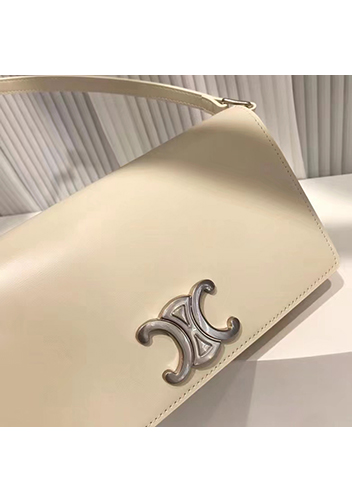Yuga Leather Clutch Shoulder Bag Cream