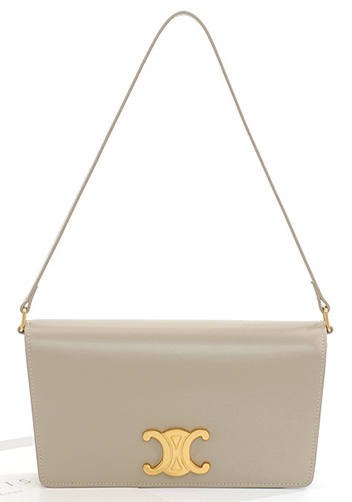 Yuga Leather Clutch Shoulder Bag Grey