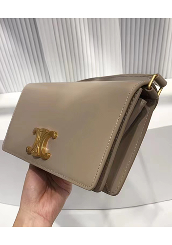 Yuga Leather Clutch Shoulder Bag Grey