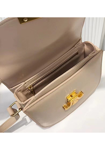 Yuga Leather Saddle Shoulder Bag Beige