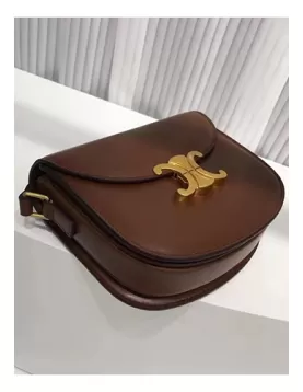 Yuga Leather Saddle Shoulder Bag Brown