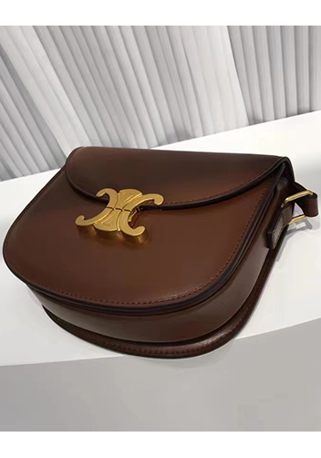 Yuga Leather Saddle Shoulder Bag Brown