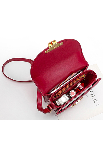Yuga Leather Saddle Shoulder Bag Burgundy
