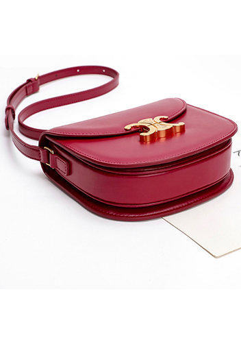 Yuga Leather Saddle Shoulder Bag Burgundy