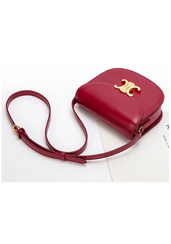 Yuga Leather Saddle Shoulder Bag Burgundy
