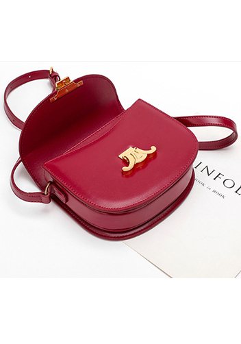 Yuga Leather Saddle Shoulder Bag Burgundy