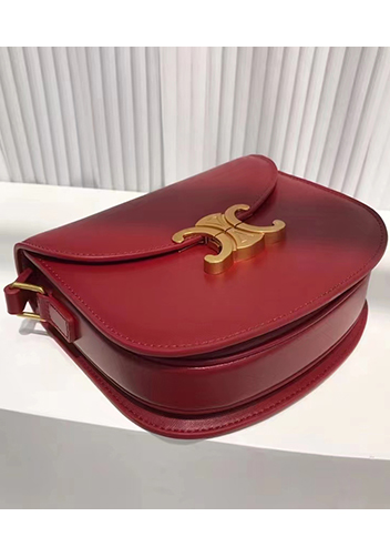 Yuga Leather Saddle Shoulder Bag Burgundy