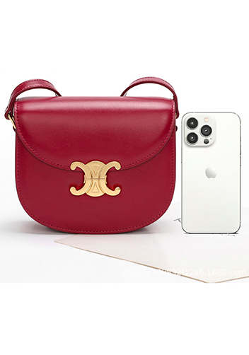 Yuga Leather Saddle Shoulder Bag Burgundy