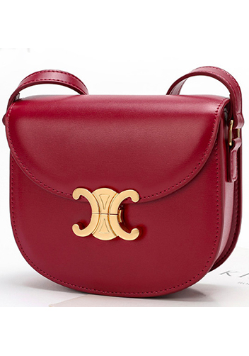 Yuga Leather Saddle Shoulder Bag Burgundy