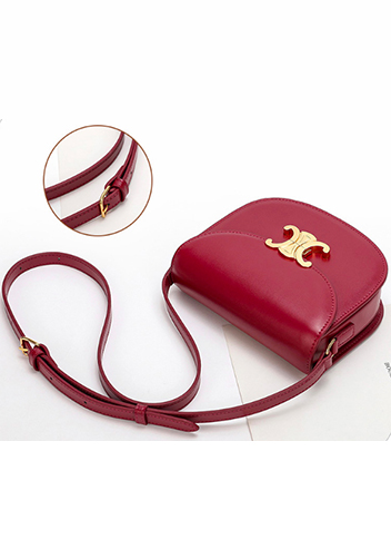 Yuga Leather Saddle Shoulder Bag Burgundy